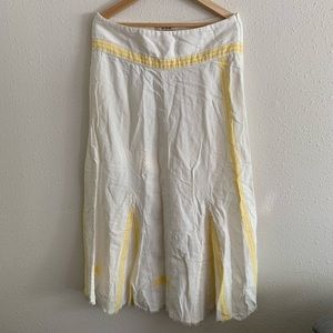 Free People boho Linen Maxi Skirt Raw Hem